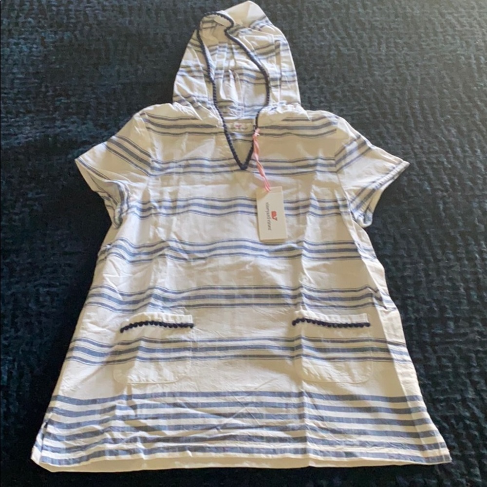 NWT Vineyard Vines Girls Seafoam Stripe Coverup